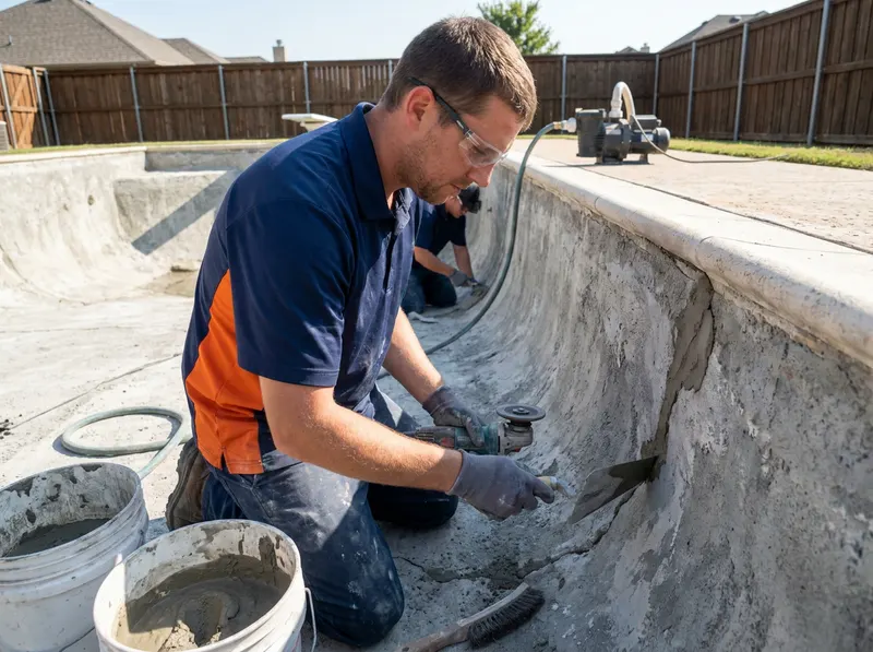 Gunite Shell Crack & Structural Repair in Jenks, OK